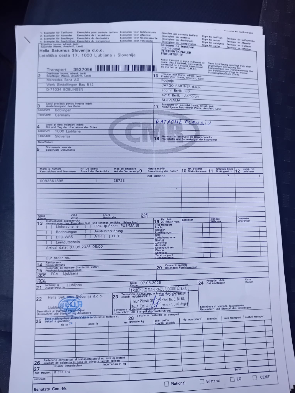 TRUCKING DAN RADU LOGISTIC SRL